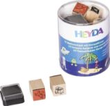 HEYDA Sada dřevěných razítek - piráti + astronauti - Dětská razítka HEYDA Sada dřevěných razítek - piráti + astronauti