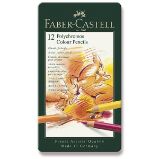 Pastelky Faber-Castell Polychromos - plechová krabička, 12 barev