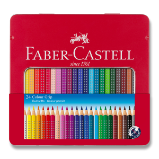 Pastelky Faber-Castell Grip 2001 - plechová krabička, 24 barev - Pastelky Pastelky Faber-Castell Grip 2001 plechová krabička, 24 barev