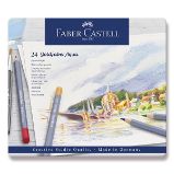 Akvarelové pastelky Faber-Castell Goldfaber Aqua - plechová krabička, 24 barev