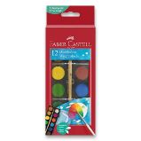 Vodové barvy Faber-Castell 12 barev, průměr 24 mm