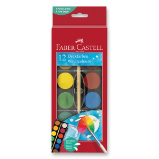 Vodové barvy Faber-Castell - 12 barev, průměr 30 mm - Barvy a tuše Vodové barvy Faber-Castell 12 barev, průměr 30 mm