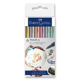 Popisovač Faber-Castell Metallics - 6 barev - Zvýrazňovače, popisovače Popisovač Faber-Castell Metallics 6 barev