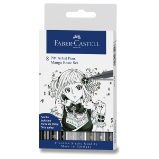 Popisovač Faber-Castell Pitt Artist Pen Manga - 8 kusů, Manga Basic