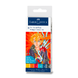 Popisovač Faber-Castell Pitt Artist Pen Manga - 6 kusů, Shonen - Zvýrazňovače, popisovače Popisovač Faber-Castell Pitt Artist Pen Manga 6 kusů, Shonen