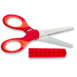 Školní nůžky Faber-Castell, 13 cm, blistr - červené