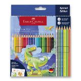 Pastelky Faber-Castell Colour Grip Dinosaurus - souprava, 24 ks