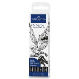 Popisovač Faber-Castell Pitt Artist Pen Comic - černé, 4 ks