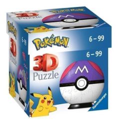3D Puzzle-Ball: Pokémon Master Ball 54 dílků - Dětské puzzle Ravensburger Puzzle 3D - Pokémon: Master Ball 54 dílků