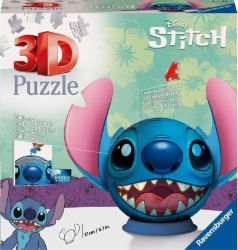3D Puzzle-Ball: Disney Stitch s ušima 72 dílků - 3D a 4D puzzle Ravensburger Puzzle 3D - Disney: Stitch s ušima 72 dílků