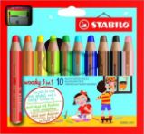 Pastelky STABILO Woody 3in1, 10 ks s ořezávátkem Pastelky STABILO Woody 3in1, 10 ks s ořezávátkem