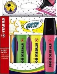 Zvýrazňovač STABILO BOSS SPLASH ,sada 4 ks v pouzdru - Zvýrazňovače, popisovače Zvýrazňovač STABILO BOSS SPLASH ,sada 4 ks v pouzdru