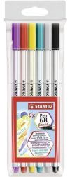 Fixa STABILO Pen 68 brush sada 6 ks v pouzdru PVC Fixa STABILO Pen 68 brush sada 6 ks v pouzdru PVC