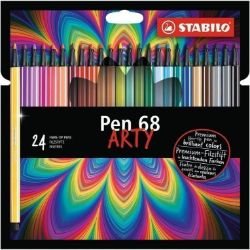 Fixa STABILO Pen 68 sada 24 ks v kartonovém pouzdru "ARTY"