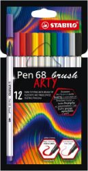 Fixa STABILO Pen 68 brush sada 12 ks v pouzdru"ARTY" Fixa STABILO Pen 68 brush sada 12 ks v pouzdru"ARTY"