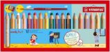 Pastelky STABILO Woody 3in1, 18 ks pastelových barev s ořezávátkem a štětce - Výtvarné potřeby do školy Pastelky STABILO woody 3in1, sada 18 ks pastelových barev v pouzdru s ořezávátkem a štětcem