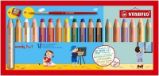 Pastelky STABILO Woody 3in1, 18 ks pastelových barev s ořezávátkem a štětce - Výtvarné potřeby do školy Pastelky STABILO woody 3in1, sada 18 ks pastelových barev v pouzdru s ořezávátkem a štětcem
