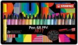 Prémiový vláknový fix se silným klínovým hrotem - STABILO Pen 68 MAX - ARTY - 20 ks sada v