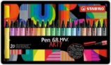 Prémiový vláknový fix se silným klínovým hrotem - STABILO Pen 68 MAX - ARTY - 20 ks sada v