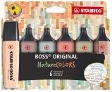 Zvýrazňovač STABILO BOSS ORIGINAL NatureCOLORS - sada 6 ks - Zvýrazňovače, popisovače Zvýrazňovač - STABILO BOSS ORIGINAL NatureCOLORS - 6 ks sada