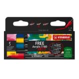 Akrylový popisovač STABILO FREE Acrylic - kulatý hrot 1-2 mm - sada Royal 5 ks Akrylový popisovač STABILO FREE Acrylic - kulatý hrot 1-2 mm - sada Royal 5 ks