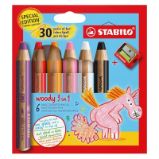 STABILO woody 3 in 1 - sada 6 ks s ořezávátkem / Unicorn design STABILO woody 3 in 1 - sada 6 ks s ořezávátkem / Unicorn design