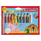 STABILO woody 3 in 1 - sada 10 ks s ořezávátkem / 30 years of fun