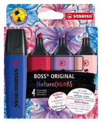 Zvýrazňovač STABILO BOSS ORIGINAL NatureCOLORS Wildflower - sada 4 ks - Zvýrazňovače a popisovače do školy Zvýrazňovač STABILO BOSS ORIGINAL NatureCOLORS Wildflower - 4 ks sada
