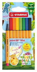 Jemný liner STABILO point 88 Mini Animal Vibes 8ks sada - včetně samolepky Jemný liner STABILO point 88 Mini Animal Vibes 8ks sada - včetně samolepky