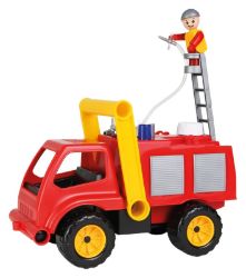 Auto hasiči aktivní stříkací vodu s figurkou