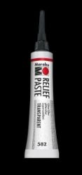 Marabu reliéfní pasta na sklo a porcelán/stříbrný glitr 20 ml