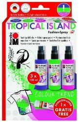 Marabu Sada barev na textil ve spreji - Tropical Island - Kreativní sady a materiály Marabu Sada barev na textil ve spreji - Tropical Island