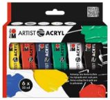 Marabu Artist Acryl set - 6x22 ml - Umělecké potřeby a sady Marabu Artist Acryl set - 6x22 ml