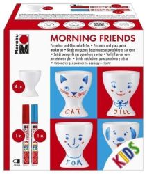 Marabu KiDS Sada Popisovačů na porcelán a sklo se 4 šálky na vejce - Morning Friends Marabu KiDS Sada Popisovačů na porcelán a sklo se 4 šálky na vejce - Morning Friends