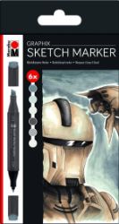 Marabu Graphix oboustranný skicovací popisovač 2hroty 1-7mm+1mm 6ks sada - Malování a kreslení Marabu Graphix oboustranný skicovací popisovač 2hroty 1-7mm+1mm 6ks sada
