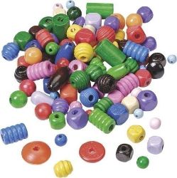 Dřevěné korálky mix 150g - různé tvary, barvy, velikosti Dřevěné korálky mix 150g - různé tvary, barvy, velikosti