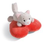 NICI plyš Love Kočička fluffy srdce ležící 13 cm NICI plyš Love Kočička fluffy srdce ležící 13 cm