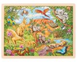 Goki Puzzle Australská zvířata 96 dílků - dřevěné Goki Puzzle Australská zvířata 96 dílků - dřevěné