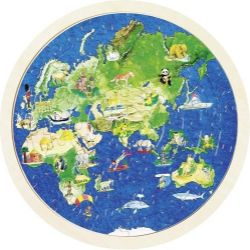 Goki Puzzle Svět 57 dílků - oboustranné, dřevěné Goki Puzzle Svět 57 dílků - oboustranné, dřevěné