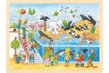 Goki Puzzle Návštěva ZOO 48 dílků - dřevěné - Puzzle Dřevěné puzzle Návštěva Zoo 48 dílků