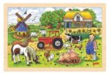 Goki Puzzle Farma pana Millera 24 dílků - dřevěné - Puzzle Dřevěné puzzle Farma pana Millera 24 dílků