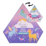 Adventní kalendář MAGICAL UNICORN and MERMAID v krabičce ve tvaru diamantu (oboustranný),