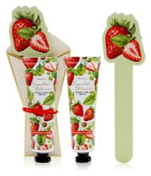 Set péče o ruce ESSENTIAL BOTANICS s pilníkem Jahoda a vanilka 30ml