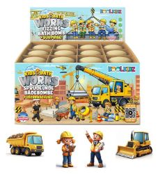 Bomba do koupele KOOLKIDZ Works s překvapením stavba Broskev 150g - Dárkové předměty Bomba do koupele KOOLKIDZ Works s překvapením stavba Broskev 150g