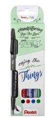 Popisovač Pentel Arts Touch Brush Sign Pen - 4 základní barvy, sada Popisovač Pentel Arts Touch Brush Sign Pen - 4 základní barvy, sada