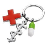 Troika klíčenka - červený kříž, pilulka, Aeskulapova hůl "Get well" (kovová, mix barev) Troika klíčenka - červený kříž, pilulka, Aeskulapova hůl "Get well" (kovová, mix barev)