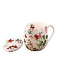 Hrnek buclák se sítkem - My favourite tea rose 420 ml - Home deco Hrnek buclák se sítkem - My favourite tea rose 420 ml