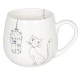 Cats and Birds - Hrnek kočky a ptáčci buclák