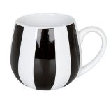 Black and White - Stripes - hrnek buclák - Home deco Hrnek buclák - Bílý s černými pruhy / Black and White Stripes