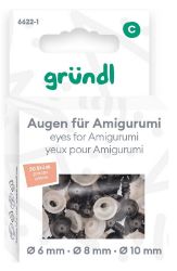 Oči pro Amigurumi, 6, 8, 10 mm, 30ks v balení - Kreativní sady a materiály Oči pro Amigurumi, 6, 8, 10 mm, 30ks v balení